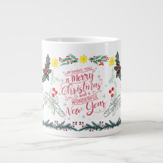Caneca De Café Grande Christmas festival wishes mug