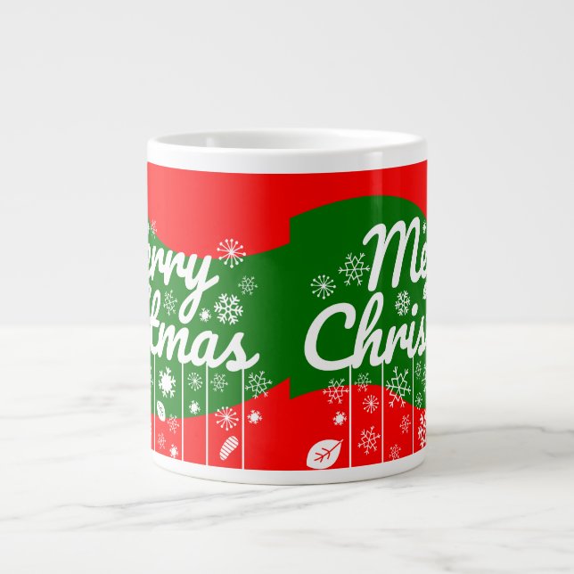 Caneca De Café Grande Christmas Jumbo Mug – White Ornaments  (Frente)