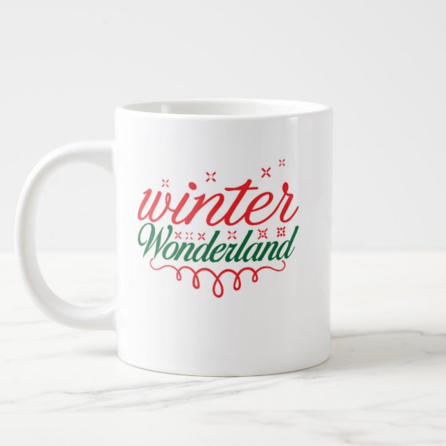 Caneca De Café Grande Christmas Mug – Warm Holiday Cocoa & Coffee Cup (Esquerda)