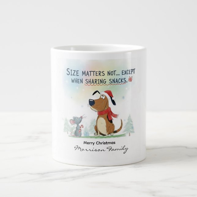 Caneca De Café Grande  Christmas Mugs Cartoon illustration funny (Frente)