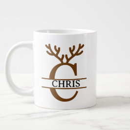 Caneca De Café Grande Christmas Reindeer holiday Mug, Custom winter 