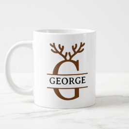 Caneca De Café Grande Christmas Reindeer holiday Mug, Custom winter 