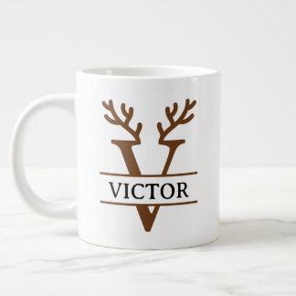 Caneca De Café Grande Christmas Reindeer holiday Mug, Custom winter
