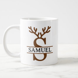 Caneca De Café Grande Christmas Reindeer holiday Mug, Custom winter 