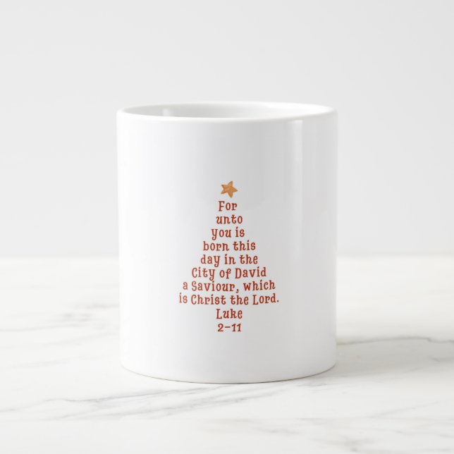 Caneca De Café Grande Christmas Verse Mug Luke 2:11 (Frente)