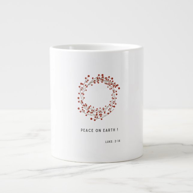 Caneca De Café Grande Christmas Verse Mug Luke 2:14 (Frente)
