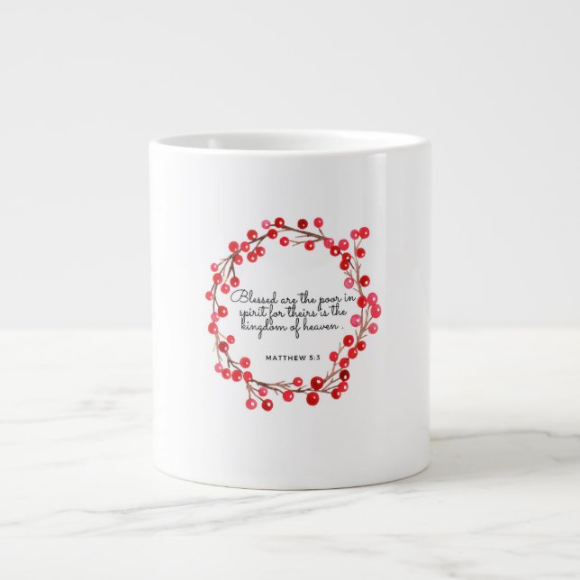 Caneca De Café Grande Christmas Verse Mug Matthew 5:3 (Frente)