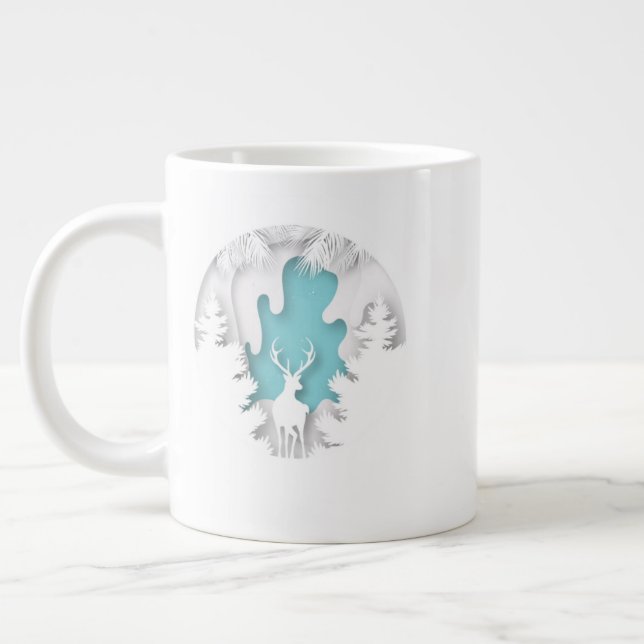 Caneca De Café Grande Christmas Village Mug – Cozy Holiday Cocoa & Coffe (Esquerda)