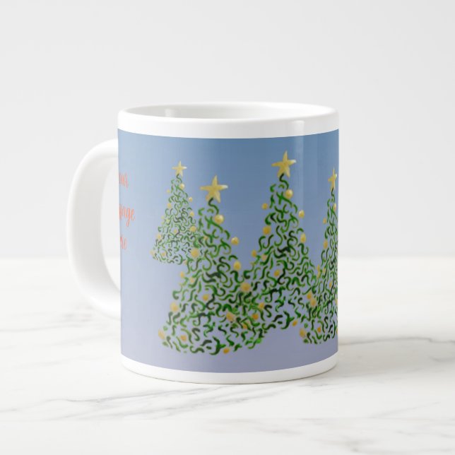 Caneca De Café Grande Christms Trees (Frente Esquerda)