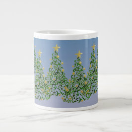 Caneca De Café Grande Christms Trees