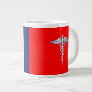 Caneca De Café Grande Chrome Style Caduceus - Liga dos Símbolos Médico