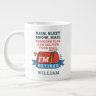 Caneca De Café Grande Chuva Granizo Neve Aposentado Trabalhador Postal P