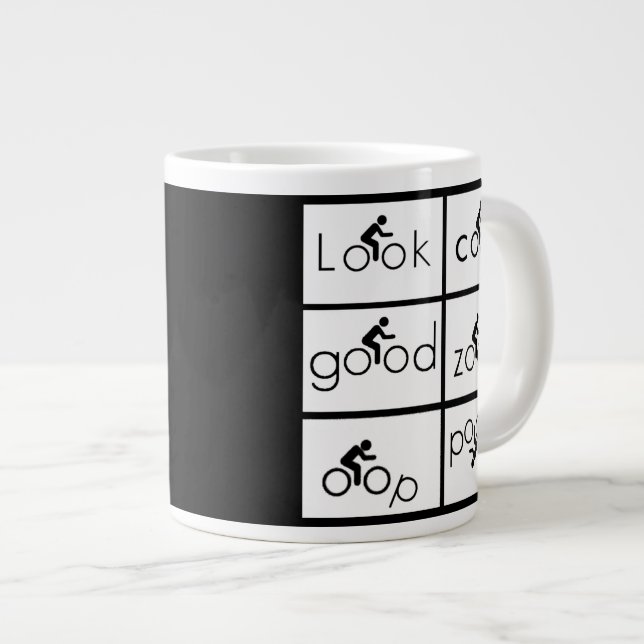 Caneca De Café Grande Ciclista Humor (Frente Esquerda)