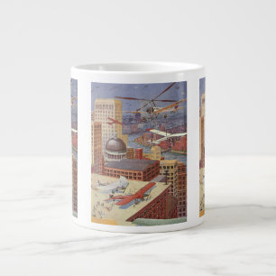 Caneca De Café Grande Cidade de Ficção Científica Vintage, Steam Punk Vi