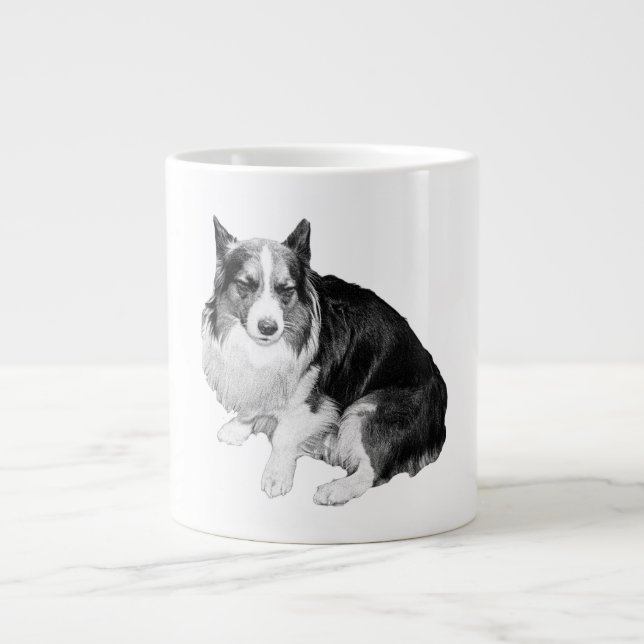 Caneca De Café Grande Cider-Night Corgi (Frente)