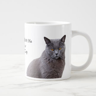 Caneca De Café Grande Cinza Cat Grouchy Coffee Mug