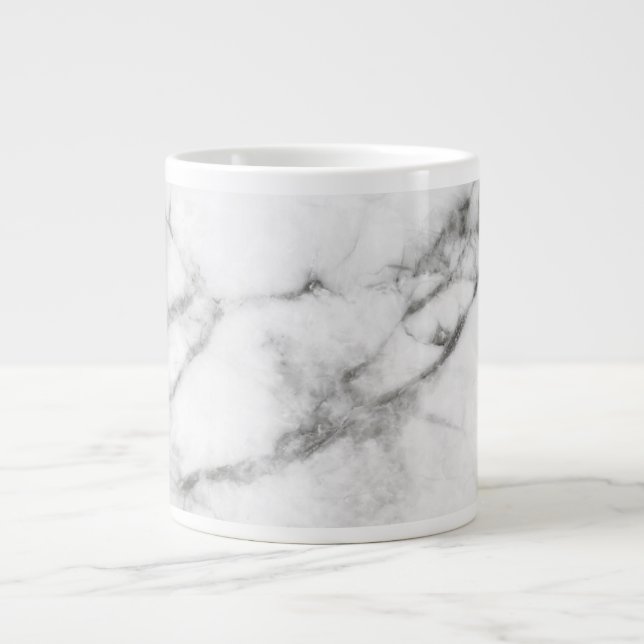 Caneca De Café Grande Cinza Marble Mug (Frente)