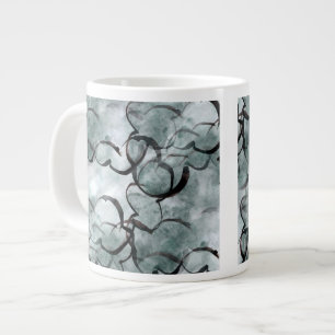 Caneca De Café Grande cinzas de arte de vanguarda, tinta de mão preta