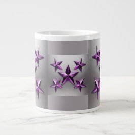 Caneca De Café Grande Cinzas de gradiente de estrelas com rúplas metálic