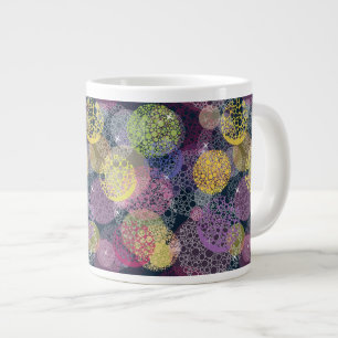 Caneca De Café Grande Círculo de Bolinhas em Abstrato
