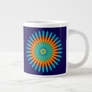 Caneca De Café Grande Círculo Geométrico de Mandala, Design- 48256
