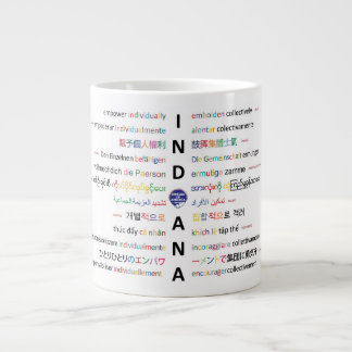 Caneca De Café Grande Círculos da América - Línguas do Indiana 1