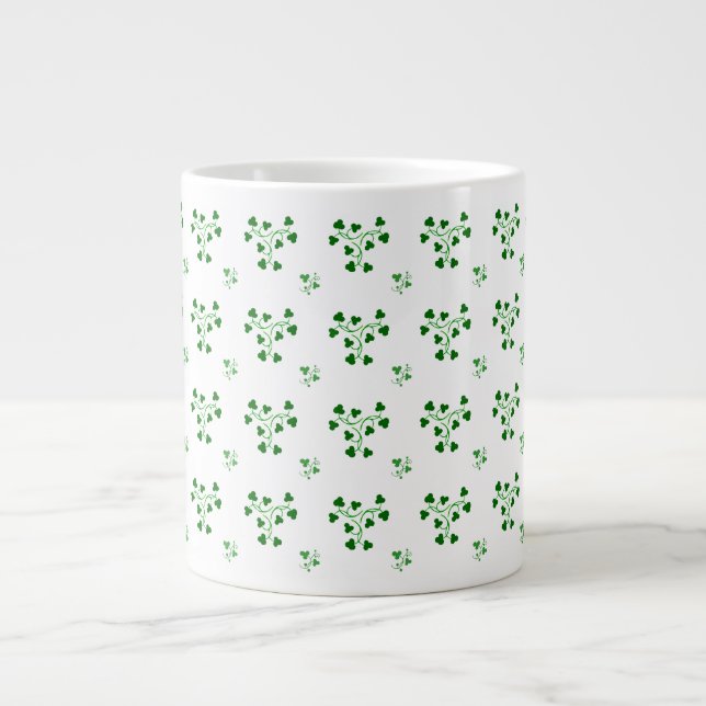Caneca De Café Grande Círculos de Camarões Verdes (Frente)
