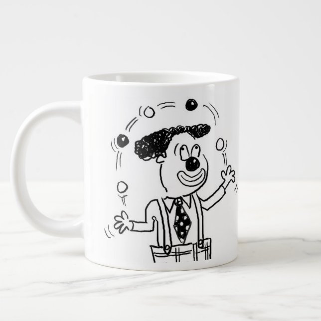 Caneca De Café Grande Circus Clown Juggler (Esquerda)