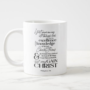 Caneca De Café Grande Citação da Bíblia Cristã