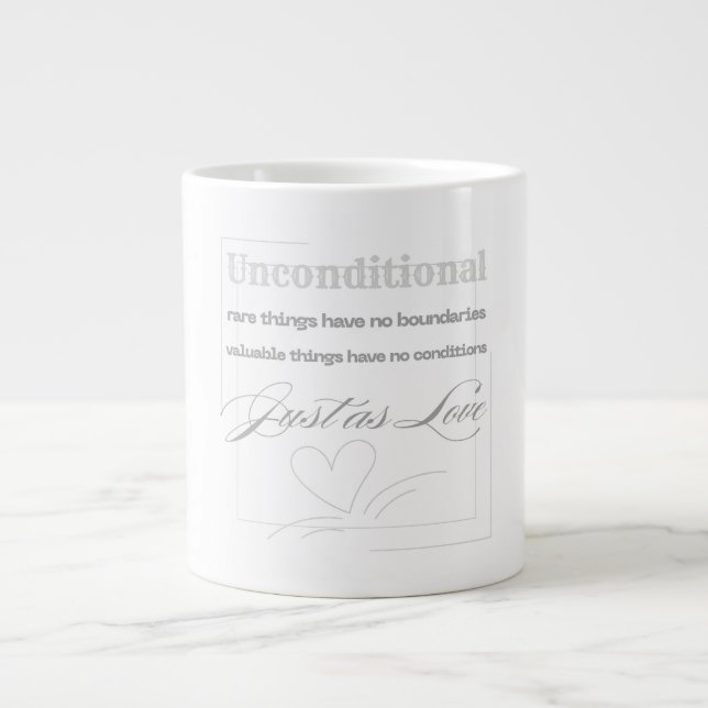 Caneca De Café Grande Citação de Amor Incondicional  (Frente)