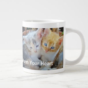 Caneca De Café Grande Citação de Foto de Gatinhos