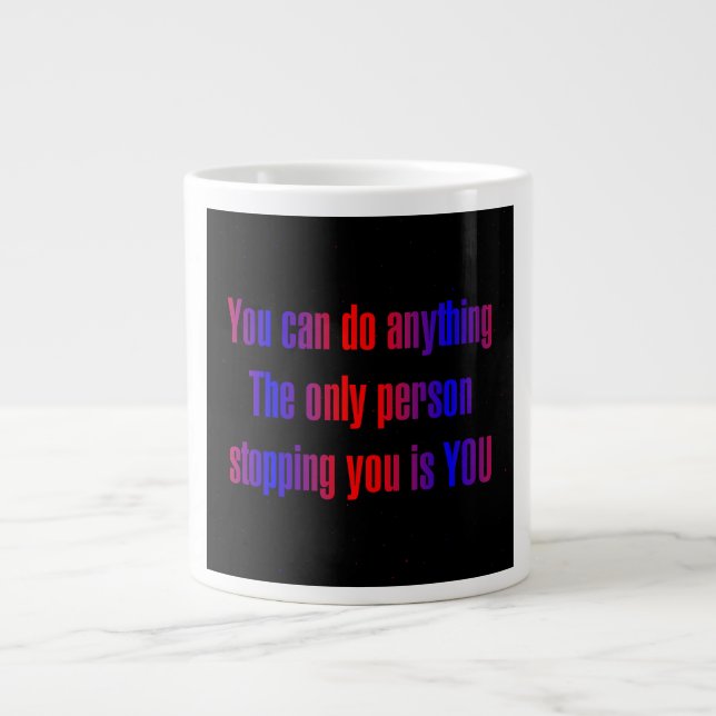 Caneca De Café Grande Citação de Incentivo # 321 (Frente)