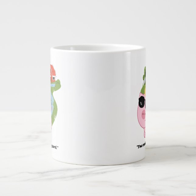 Caneca De Café Grande citação de porco (Frente)