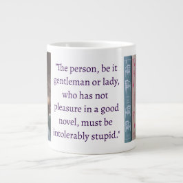 Caneca De Café Grande Citação de Romance de Jane Austen (roxo escuro)