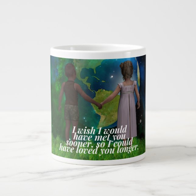 Caneca De Café Grande Citação do Amor Romântico Profundo (Frente)