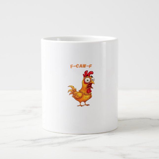Caneca De Café Grande Citação engraçada clássica F-Caw-F (Frente)