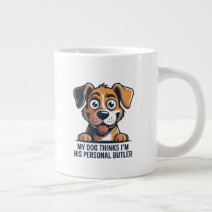 Caneca De Café Grande Citação engraçada de cachorro mordomo desenho anim