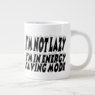 Caneca De Café Grande Citação engraçada de economia de energia preguiços