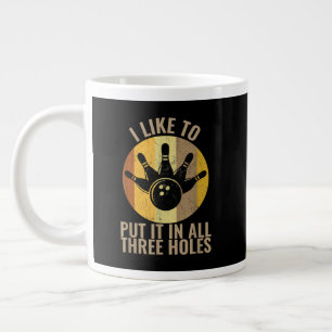 Caneca De Café Grande Citação Engraçada de Jogador de Boliche Retro Vint