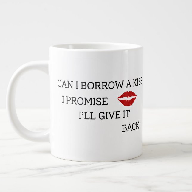 Caneca De Café Grande Citação Romântica Engraçada (Esquerda)