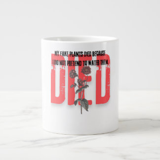 Caneca De Café Grande citações engraçadas morreram plantas de flor verme