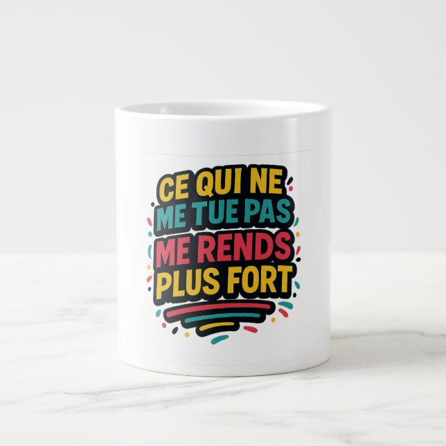 Caneca De Café Grande Citation résilience – Ce qui ne me tue pas me ... (Frente)