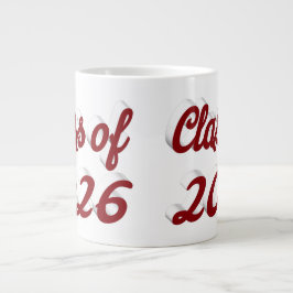Caneca De Café Grande Class of 2026 burgundy script graduation