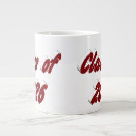 Caneca De Café Grande Class of 2026 burgundy typography graduation