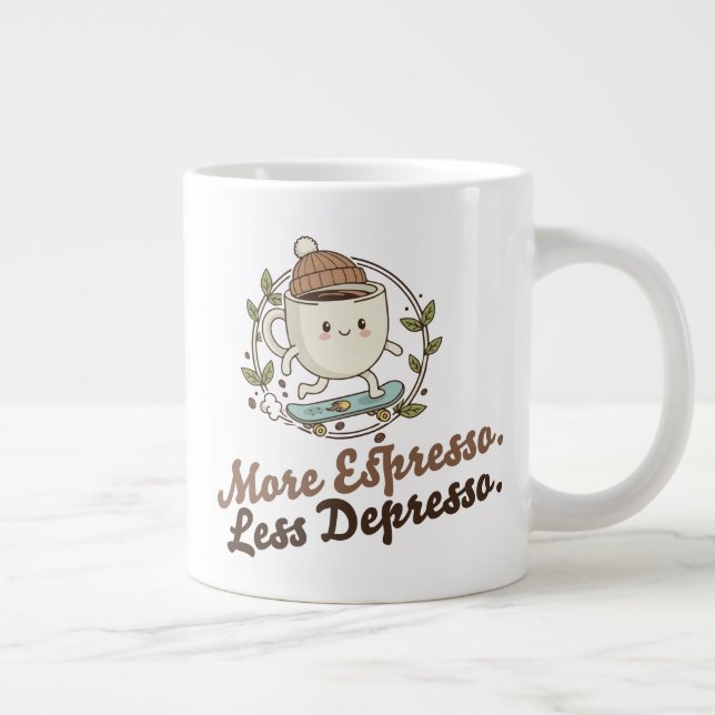 Caneca De Café Grande Classic Mug - More Espresso. Less Depresso. (Direita)