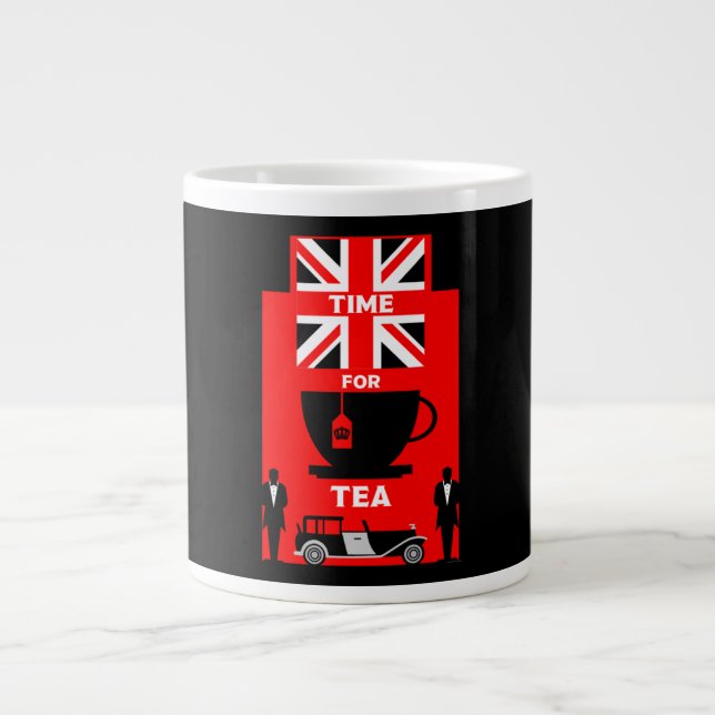 Caneca De Café Grande Clássico - Drinkers de chá britânico (Frente)