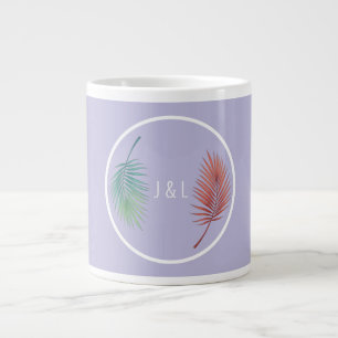 Caneca De Café Grande Clássico elegante de casamento com monograma "J &