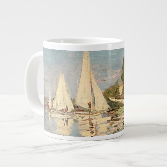 Caneca De Café Grande Claude Monet | Regatta at Argenteuil, c.1872 (Frente Esquerda)