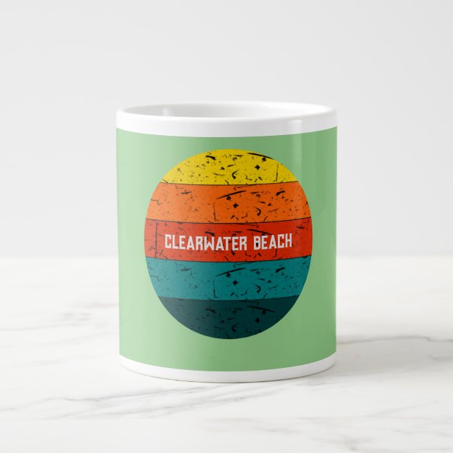 Caneca De Café Grande Clearwater Beach (Frente)