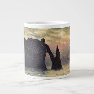 Caneca De Café Grande Cliff Etretat, Sunset de Claude Monet